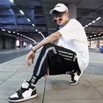 thumbnail image 4 of Pantalones Hombre Hip Hop Pantalones Cargo para Hombre Verano Blanco Harem Y2k Largo con Estilo Coreano Ropa Técnica Suelta Novedad en Moda Harajuku, 4 of 4