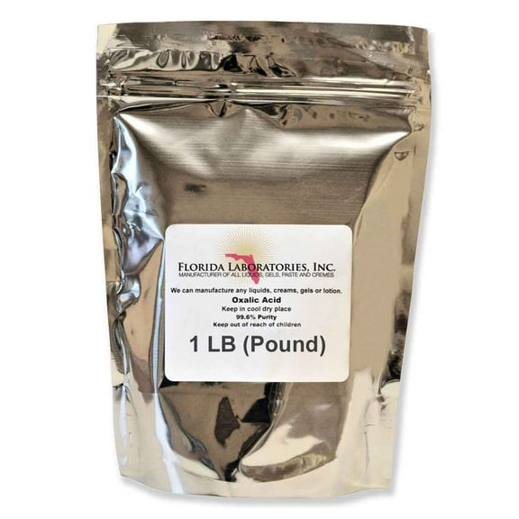 Florida Laboratories Oxalic Acid 99.6% Pure 1 Pound, for Wood, All-Purpose, 16oz