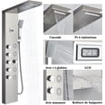 thumbnail image 2 of Columna de ducha de hidromasaje Rozin 5 funciones 99D-LFT8017 Panel de ducha LCD de acero inoxidable, 2 of 7