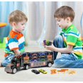 thumbnail image 4 of Click N' Play Camión transportador de juguete para niños y niñas Camión transportador de 15 piezas con autos Señales de tránsito y más Incluye 28 ranuras para autos - Gran regalo para niños pequeños y, 4 of 5