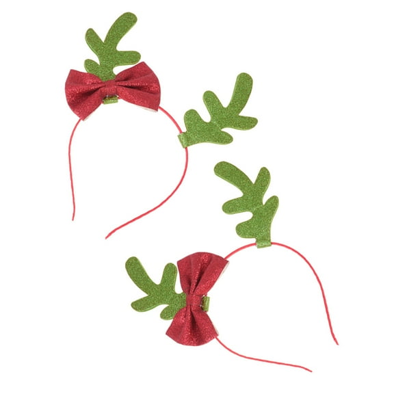 LOLIPPYY 2Pcs Green Christmas Hair Hoop Lightweight Decorative Headband for Holiday Parties