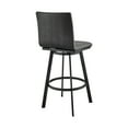 thumbnail image 3 of Nikole 26" Counter Height Swivel Bar Stool in Matt Black Finish with Gray Faux Leather, 3 of 5
