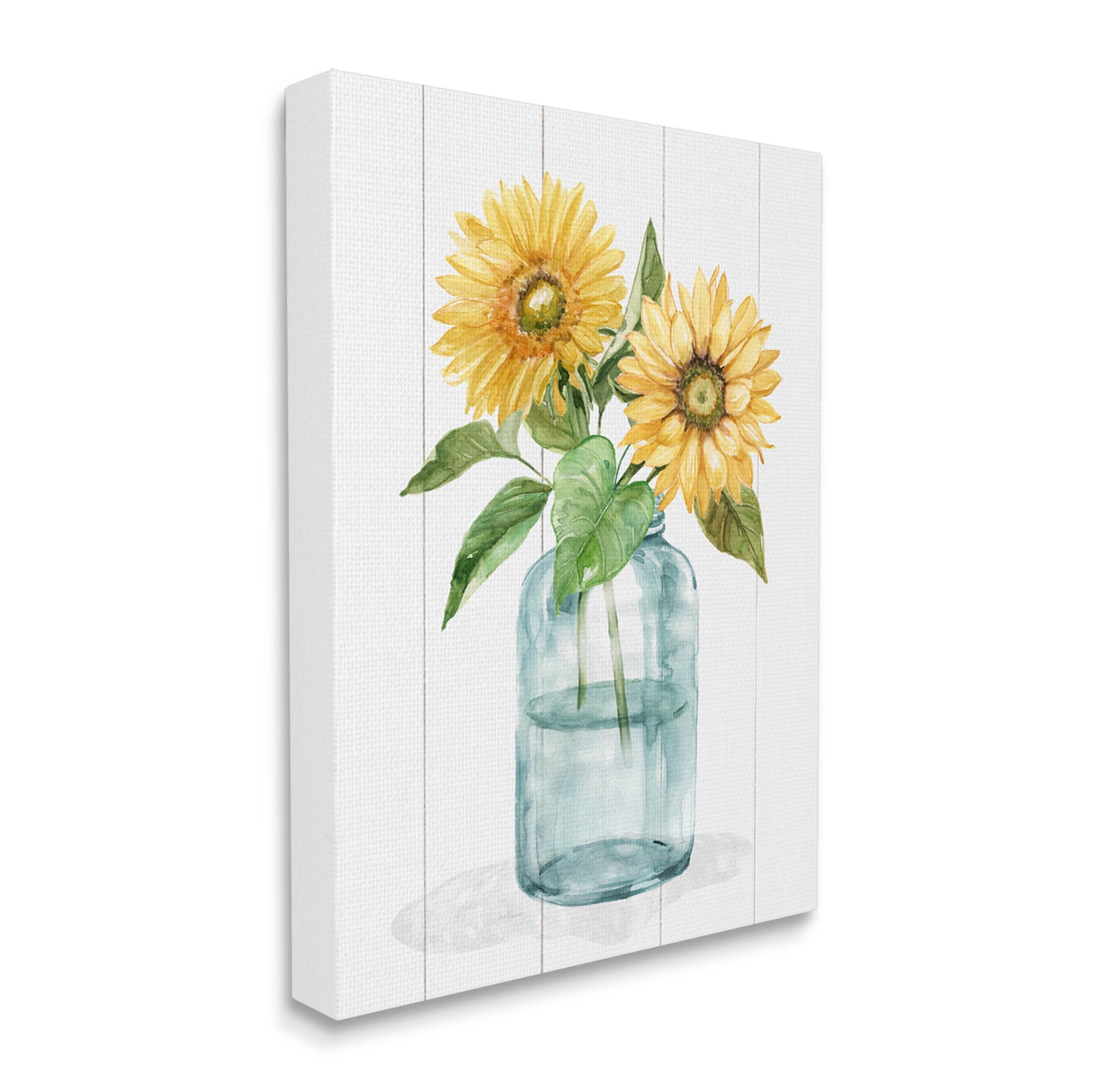 Stupell Industries Cottage Sunflower Blossom Vase Graphic Art Gallery Wrapped Canvas Print Wall Art, Design by Livi Finn
