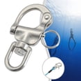 thumbnail image 2 of Stainless Steel Rotary Quick Buckle Spring Hand Pull Quick Release Buckle Outdoor Boat Rigging Diving Accessories Sliver, 2 of 11