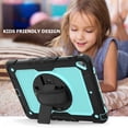thumbnail image 5 of For Apple iPad Mini 4th / Mini 5th Generation Shockproof Protective 360 Rotating Stand W. Strap Case Cover - Black/Black, 5 of 5