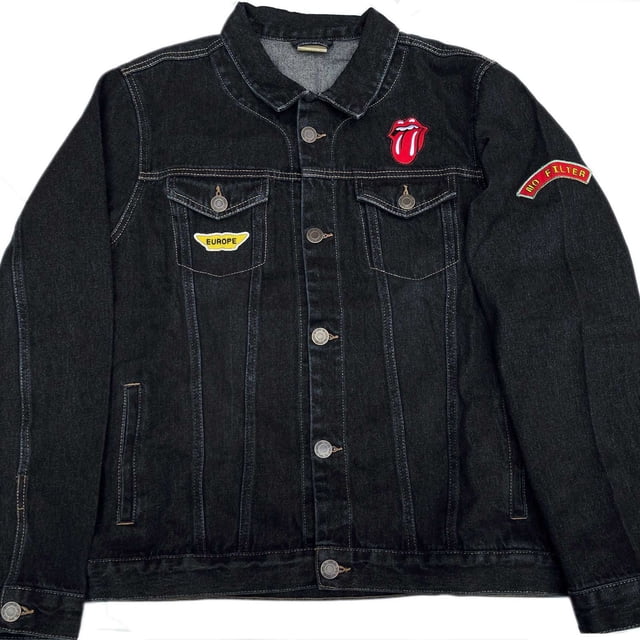 The Rolling Stones Veste en Jean Imprimée pour Adultes avec Sympathie au Dos