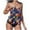 Multicolor, variant on qucoqpe Two Piece Tankini Swimsuit for Women Fashion Floral Printed Strapless Swimwear with Bikini Bottom