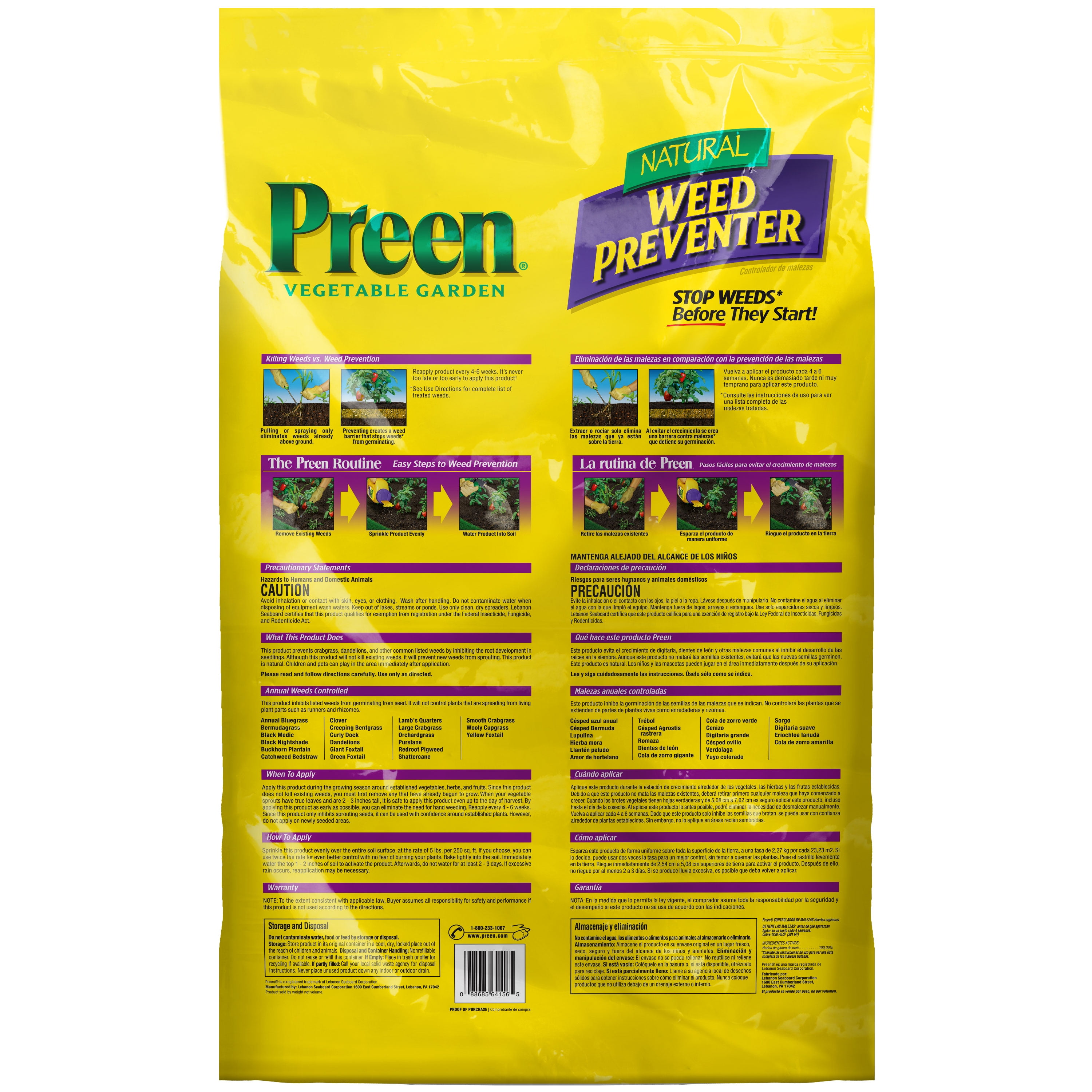 Preen Natural Vegetable Garden Weed Preventer - 25 lb. Bag - Covers 1,250 Sq. ft.
