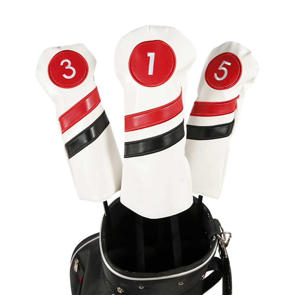 AOOOWER 3pcs/set Golf Head Covers for Driver & Fairway-Woods & Hybrid Golf Headcovers Set with Long Neck