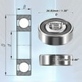 thumbnail image 3 of Unique Bargains 4pcs 1620-2RS 11.11x34.93x11.11mm Double Rubber Shield Single Row Deep Groove Ball Bearings Silver Tone, 3 of 6