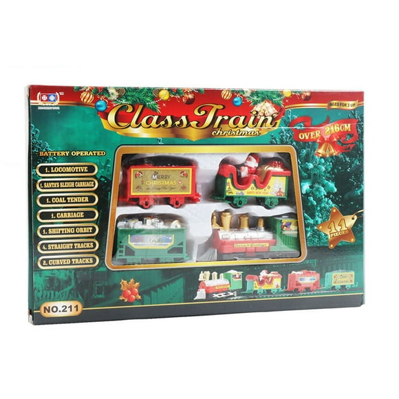 thinson Xmas Train Set Interactive Railway Tracks Model Realistic Electric Toy Kids Family Preschool Activity Decorations