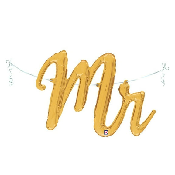 39 inch Mr. Script (Air-Fill Only) Foil Mylar Balloon - Party Supplies Decorations