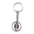 thumbnail image 2 of Art Attack Silvertone Rotating American Football Gridiron Sport Swivel Bag Charm Pendant Keychain, 2 of 2