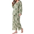 thumbnail image 4 of Conjunto de Pijamas para Mujeres de Manga Larga Floral con Pullover y Frente Atado, Pantalones Anchos Suaves de 2 Piezas, XL Blanco Floral, 4 of 5
