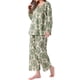 thumbnail image 4 of Conjunto de Pijamas para Mujeres de Manga Larga Floral con Pullover y Frente Atado, Pantalones Anchos Suaves de 2 Piezas, M Floral Blanco, 4 of 5