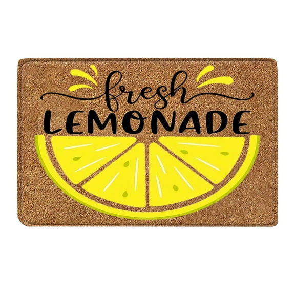 Spring Lemon Welcome Doormat Outdoor Summer Lemon Coir Doormat with Non Slip Backing Summer Front Door Mat Front Porch Rugs for Home Entrance Anniversary