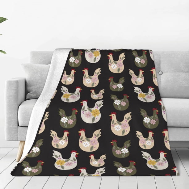 Balery Flowe Rooster Manta de Felpa Suave y Acogedora – Cobija de Franela Aterciopelada para Cama, Lavable y Cálida para Sofá, Mascotas, Transpirable-40"x30"