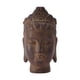 thumbnail image 2 of Estatua de cabeza de Buda para mesa, centro de mesa, regalo de inauguración de la casa, adorno artificial, figura de Buda para mesa de césped, Marrón oscuro, 2 of 8
