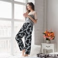 thumbnail image 4 of Uemuo Flower Pattern Women's Wide Leg Palazzo Lounge Pants with Pockets Light Weight Loose Comfy Casual Pajama Pants-Large, 4 of 9