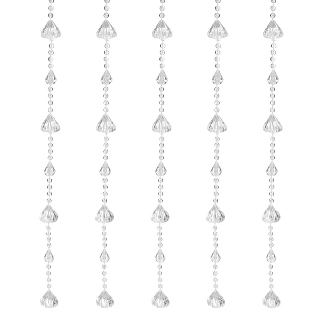 5 Pcs Cadenas de Guirnalda de Cristal Acrílico, Cadenas de Cuentas de Cristal Claro Colgantes (3m/9.84Ft)