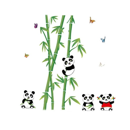 Bamboo Wall Sticker - Bamboo Panda Pattern Home Decals Wall Decor Sticker Paper 90x60cm