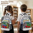 thumbnail image 3 of Xoenoiee Cherry Polka Dot Print Kids School Backpack Large Capacity Schoolbag Travel Casual Daypack Teens Girls Back to School Gifts 17" Clear Bookbag PVC See Through School Students Rucksack, 3 of 7