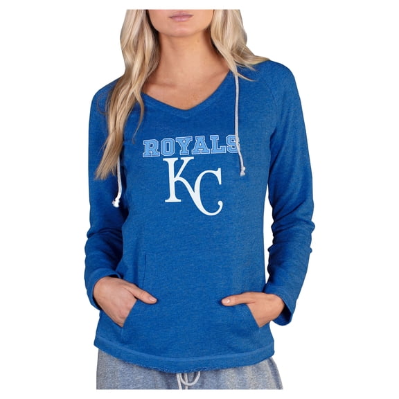 Women's Concepts Sport Royal Kansas City Royals Mainstream Terry Long Sleeve Hoodie Top