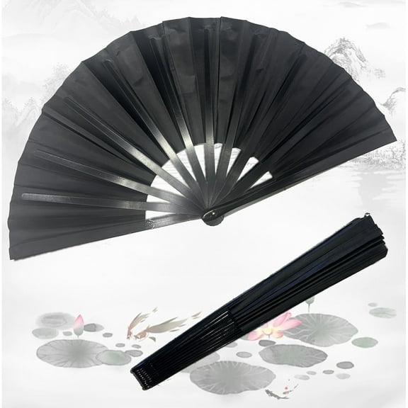 Boots on The Ground Fan,Large Holographic Folding Hand Fan, Clap Fans For Line Dancing,Foldable Craft Holding Laser Colors Hand Fan,Party,Dance Enthusiasts Gift (Black)