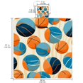 thumbnail image 2 of Basketball Canvas Beach Blanket Picnic Mat - Waterproof Outdoor Portable Large Sand Proof Mat for Beach Camping Hiking Travel - 200x200cm Surf Tarp with 4 Stakes and Carrying Bag, 2 of 6