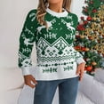thumbnail image 4 of QUNYINEY Knit Womens Sweaters Christmas Pullover Crew Neck Green Tops Regular Long Sleeve Casual Sweaters, 4 of 8