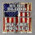 thumbnail image 2 of By His Blood We Are Healed Inspirational/Christian Mens Premium Tri Blend T-Shirt, Premium Heather, Small, 2 of 5