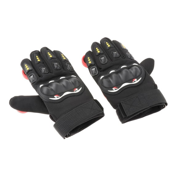 yotijay Men Skateboard Gloves With Sliders Standard Long Downhill Brake Slide Red