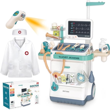 Drify 28 pcs Doctor Kit for Kids Pretend Medical Station Toy Set  for Toddlers Boys Girls Gift 3-10 Years Old