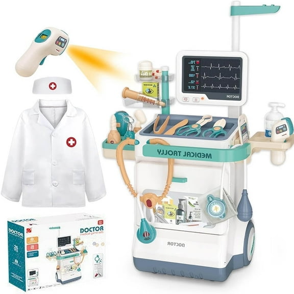 Drify 28 pcs Doctor Kit for Kids Pretend Medical Station Toy Set  for Toddlers Boys Girls Gift 3-10 Years Old
