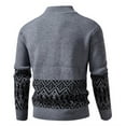 thumbnail image 3 of Men's Cardigan Sweater Zip Up Knit Blazer Jacket Knitwear Dark Gray M, 3 of 6