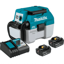 Makita 18V LXT 5.0 Ah Brushless Cordless 2 Gallon HEPA Filter Portable Wet/Dry Dust Extractor/Vacuum Kit