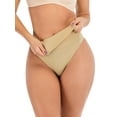 thumbnail image 2 of SHCKE Women's Tummy Control Thong Shapewear High Waist butt Lifting Panties Seamless Thong Shapewear Underwear Apricot, 2 of 6