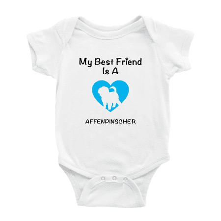 

My Best Friend is A Affenpinscher Dog Funny Baby Outfits 0-3 Months
