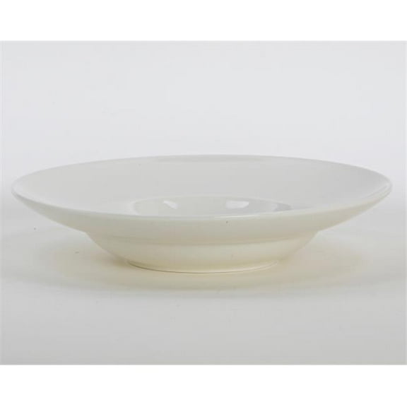 Tuxton China AMU-063 AlumaTux Modena 10. 25 inch Pasta - Salad Bowl - Pearl White - 1 Dozen