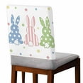 thumbnail image 2 of Easter Bunny Chair Covers Set of 1 Colorful Dots Rabbit Chair Back Covers Stretch Removable Washable Slipcovers Protector for Dining Room Kitchen Party Decor, 2 of 5