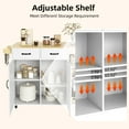 thumbnail image 2 of Carro de Cocina Multifuncional de Madera con Ruedas – Encimera y Hoja Abatible – 2 Cajones, 2 Puertas, 3 Estantes para Especias, Toallero – Isla de Almacenamiento para Cocina – Color Blanco Perla, 2 of 8