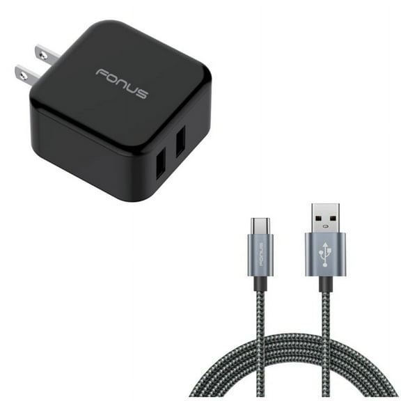 Type-C 6ft USB Cable w 30W Fast Home Charger W1W for Motorola One, Moto Z4 Z3 Play Z2 Play Z Play Droid Force Droid X4 G7 Power Play G6 - Nokia 3.1, 7.1, 8, Plus - OnePlus 5T, 6, 6T, 7 Pro