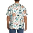 thumbnail image 5 of Xecao offers the Eiffel Tower for Men's Casual Short-sleeved Shirt, a button-up collared shirt with a pocket, perfect for beach vacations and yacht travel in the Large size., 5 of 7