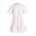thumbnail image 3 of Free Assembly Women’s and Women's Plus Cotton Ruffle Mini Dress with Puff Sleeves, Sizes XS-4X, 3 of 5