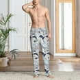thumbnail image 4 of Salouo Sea Life Elements Print Pajama Pants for Men, Lounge Pants Elastic Waistband Casual Men's sleepwear Loungewear Sleep Pajama Pant -Small, 4 of 7