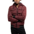 thumbnail image 6 of X RAY Jeans Hooded Puffer Jacket with Patch Chest Pockets, Burgundy, 2XL, 6 of 10