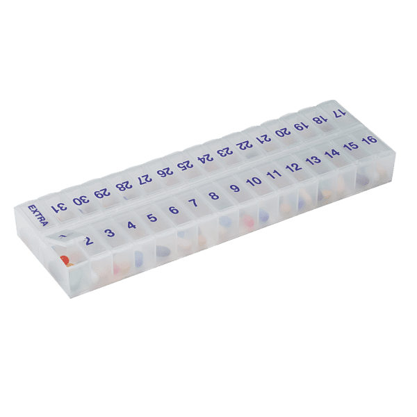 Ezy Dose Monthly (31-Day) Pill Organizer, Daily Compartments, Plus Extra Compartment