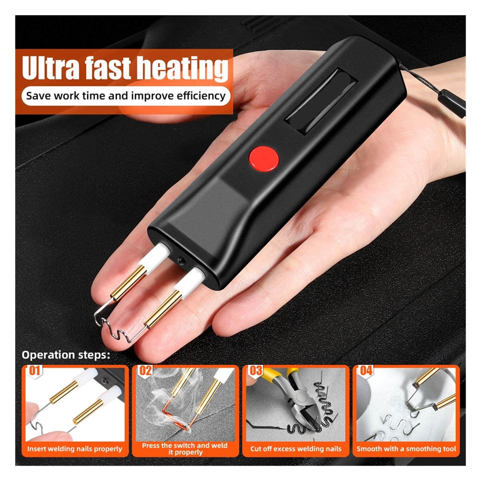 Mini Cordless Plastic Welding Machine 100W Portable Hot Stapler Car Bumpers Repair Soldering Iron