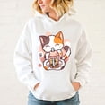 thumbnail image 2 of Sudadera con capucha con estampado divertido de gato Boba Tea, moda para mujeres y hombres, sudaderas informales, sudaderas con capucha para mujeres, 2 of 5
