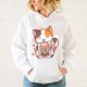 thumbnail image 2 of Sudadera con capucha con estampado divertido de gato Boba Tea, moda para mujeres y hombres, sudaderas informales, sudaderas con capucha para mujeres, 2 of 4